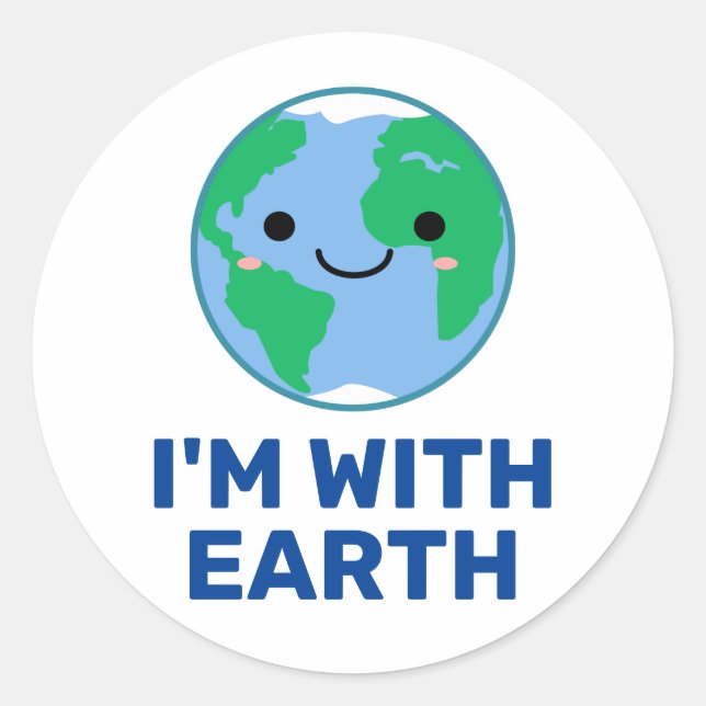 Sticker Rond Je suis avec la conscience du changement climatiqu (Devant)