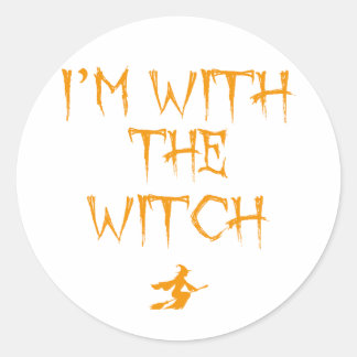 Sticker Rond Je suis avec la sorcière