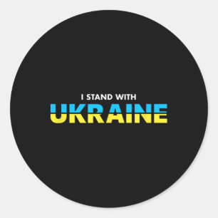 Sticker Rond Je suis avec l'Ukraine soutien citation drapeau uk