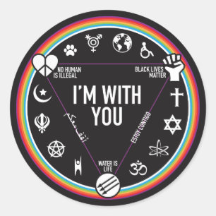 Sticker Rond Je suis avec vous vitesse d'activiste. Montant à