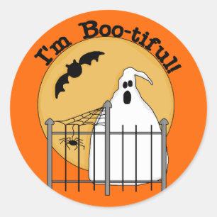 Sticker Rond Je suis Boo-tiful Halloween T-shirts et cadeaux
