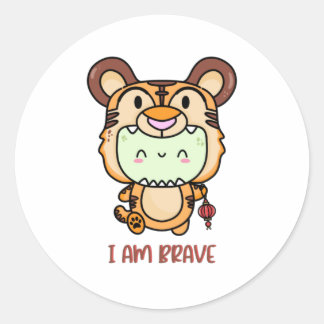 Sticker Rond Je suis Brave sticker.
