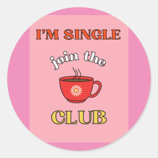 Sticker Rond Je suis célibataire rejoindre le club