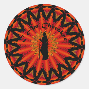 Sticker Rond Je suis Cherokee