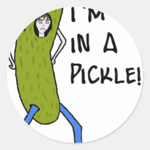 Sticker Rond Je suis dans un pickle