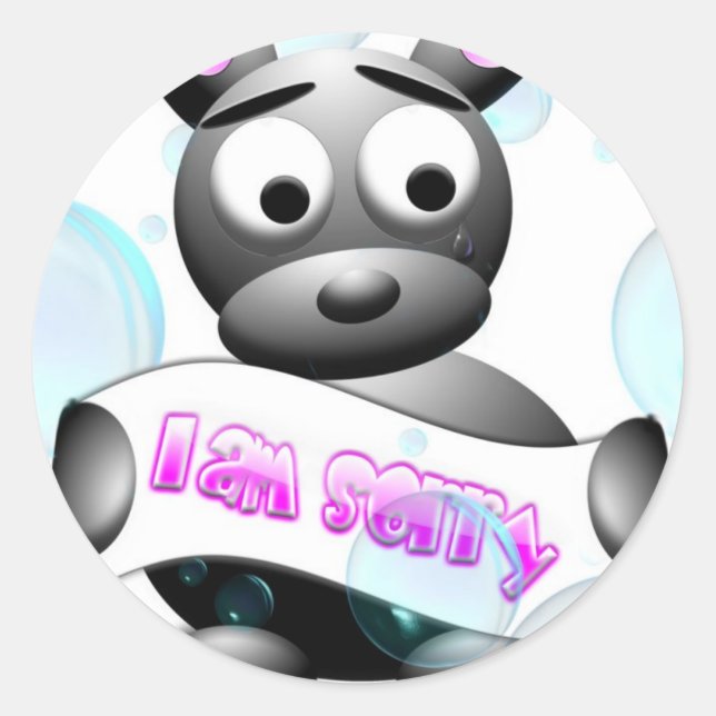 Sticker Rond Je Suis Désolé (Devant)
