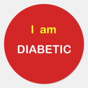 Sticker Rond Je suis DIABÉTIQUE.