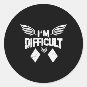 Sticker Rond Je suis difficile Double Diamonds Ski Snowboard Gi