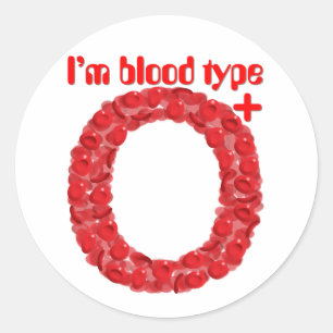 Sticker Rond Je suis du groupe sanguin O positif