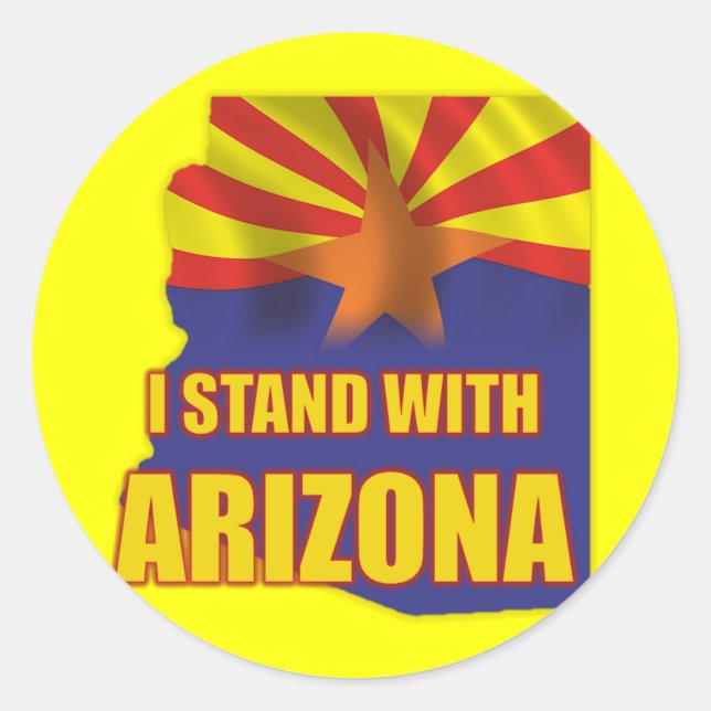 Sticker Rond Je suis en Arizona (Devant)