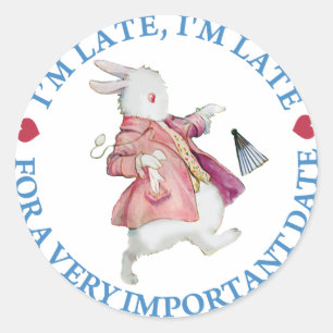 Sticker Rond Je suis en retard, je suis en retard pour un rende