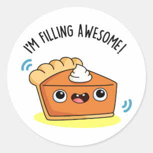 Sticker Rond Je suis en train de remplir un jeu de tarte amusan