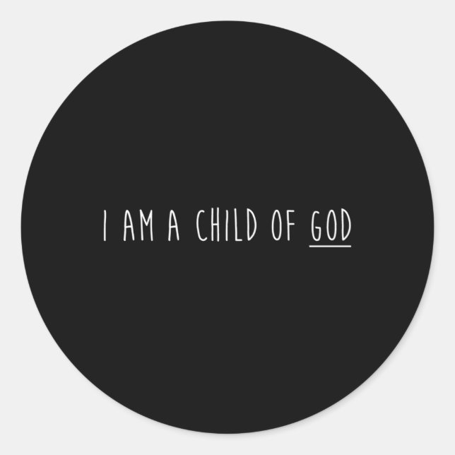 Sticker Rond Je Suis Enfant De Dieu (Devant)