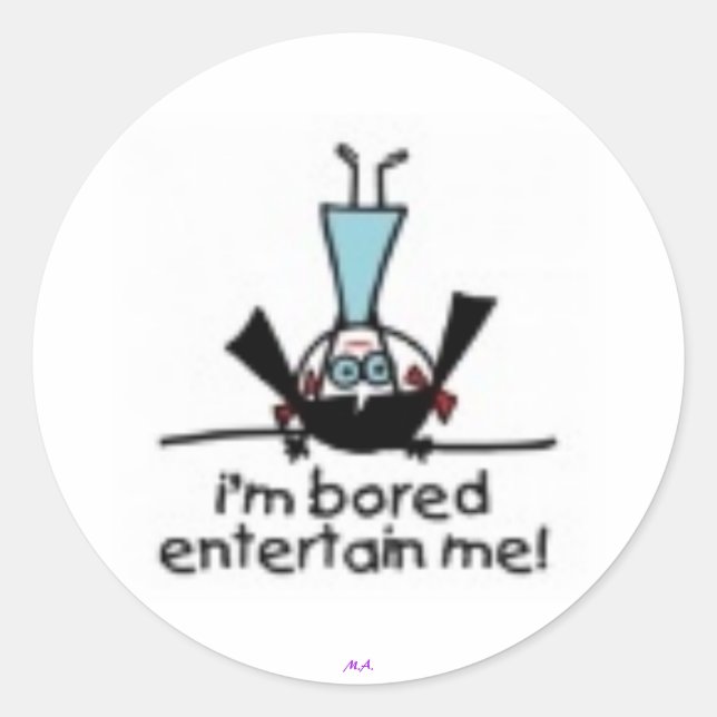 Sticker Rond Je suis ennuyé (Devant)
