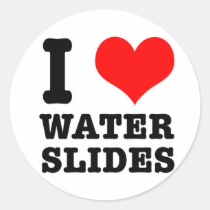 STICKER ROND JE SUIS FAN (J'AIME) DES TOBOGGANS AQUATIQUES