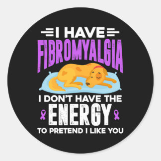 Sticker Rond Je suis fibromyalgie Je n'ai pas l'énergie