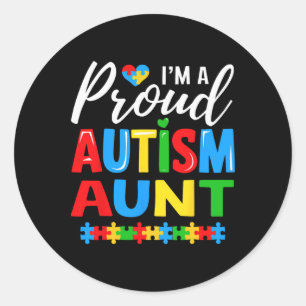 Sticker Rond Je Suis Fier Autisme Tante Sensibilisation Pièce