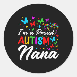 Sticker Rond Je Suis Fier De L'Autisme Nana Sensibilisation sur