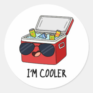 Sticker Rond Je suis Glacière Funny Ice Glacière boîte Pun