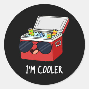 Sticker Rond Je suis Glacière Funny Ice Glacière Box Pun Dark B