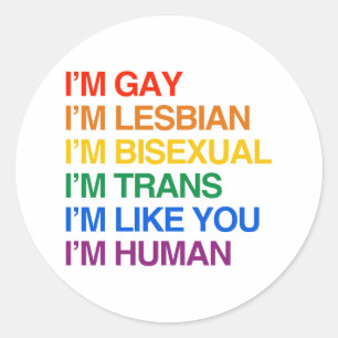 Sticker Rond JE SUIS GLBT JE SUIS HUMAIN.png