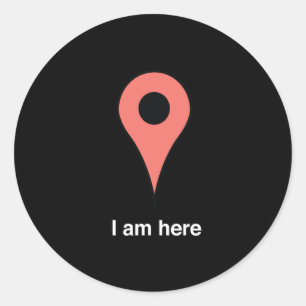 Sticker Rond Je suis ici