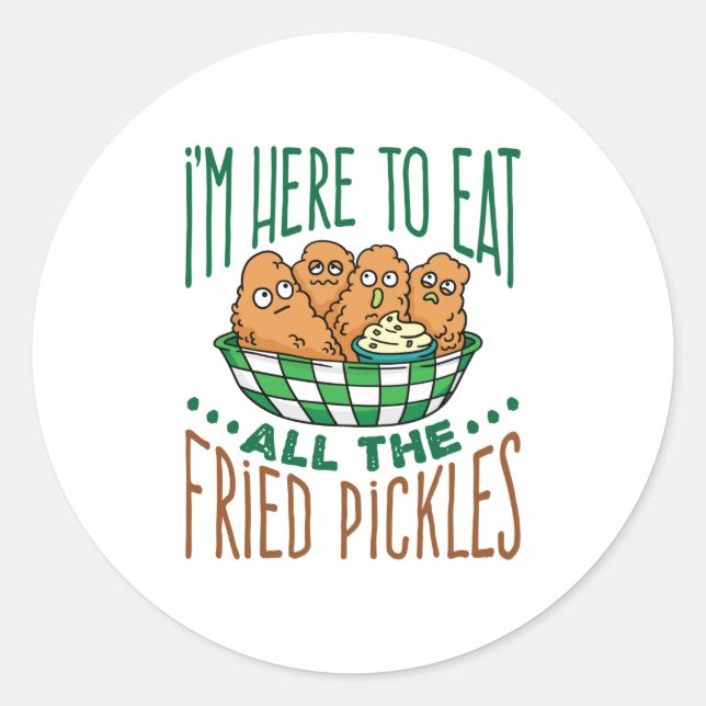 Sticker Rond Je suis ici pour manger tous les chatons frit Pick (Devant)