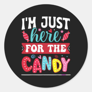 Sticker Rond Je suis juste ici pour l'Hallowee de Noël des bonb