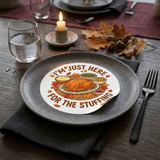 Sticker Rond Je suis juste là pour la fête de Thanksgiving pour