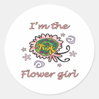 Sticker Rond Je suis la Flower Girl