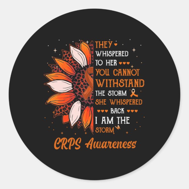 Sticker Rond Je suis la tempête CRPS Mois de sensibilisation Gu (Devant)
