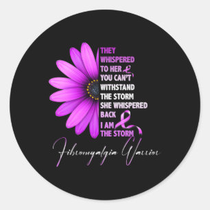 Sticker Rond Je suis la tempête Fibromyalgia Warrior 3
