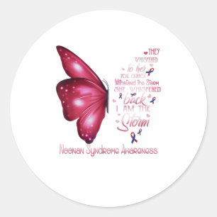 Sticker Rond Je suis la tempête Noonan Syndrome Papillon