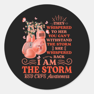Sticker Rond Je suis la tempête RSD CRPS Sensibilisation Boxing