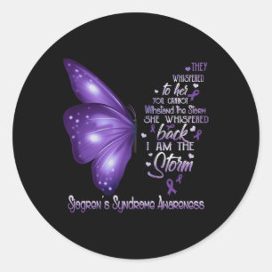 Sticker Rond Je suis la tempête Sjogren's Syndrome Sensibilisat