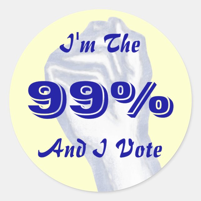 Sticker Rond Je suis l'autocollant 99% (et je vote) (Devant)