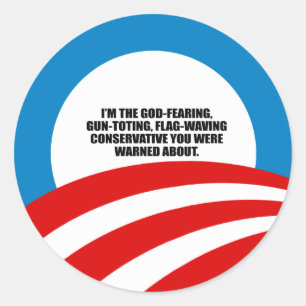 Sticker Rond Je suis le Dieu qui craint les conservateurs