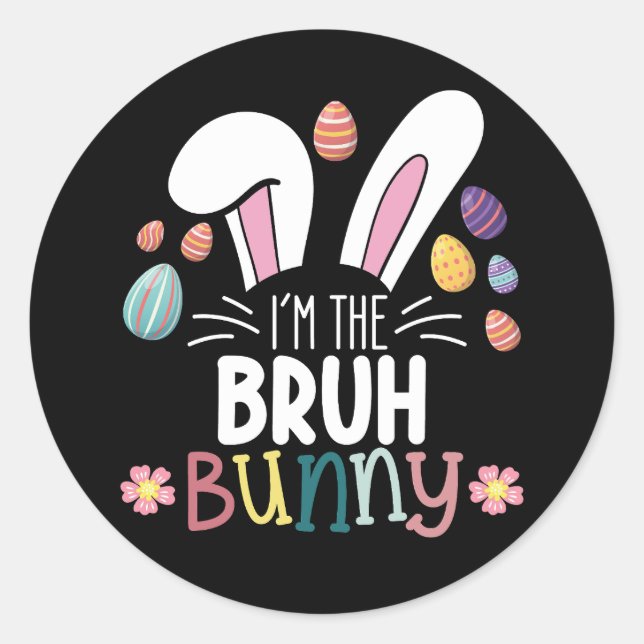 Sticker Rond Je suis le Groh Bunny Easter Matching (Devant)