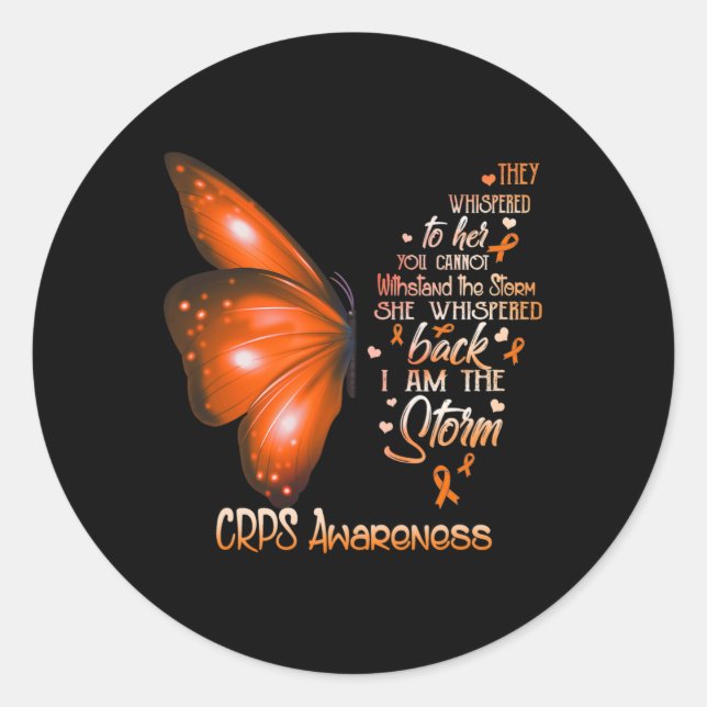 Sticker Rond Je Suis Le Papillon De Sensibilisation Aux Crps De (Devant)