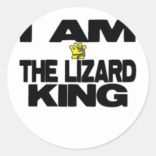 Sticker Rond Je suis le roi de lézard