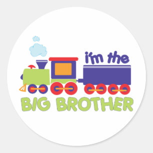 Sticker Rond Je suis le T-shirt de train de frère