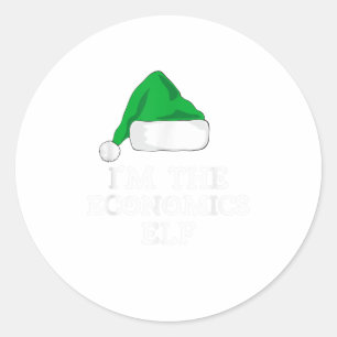 Sticker Rond Je suis l'Économie Elf drôle cadeau familial