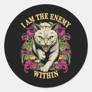 Sticker Rond Je suis l'ennemi intérieur Harris Walz 2024