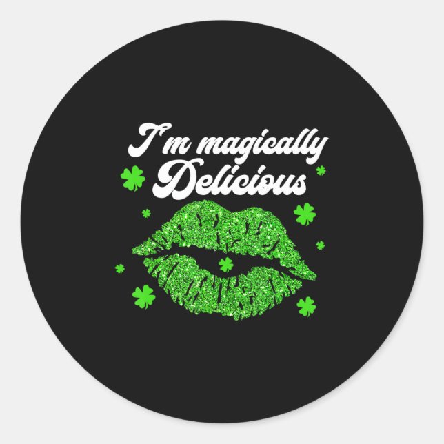 Sticker Rond je suis magiquement délicieux St. Patrick Day (Devant)