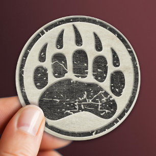 Sticker Rond Je suis MAMA GRIZZLY