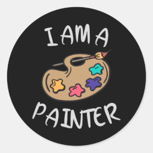 Sticker Rond Je suis peintre