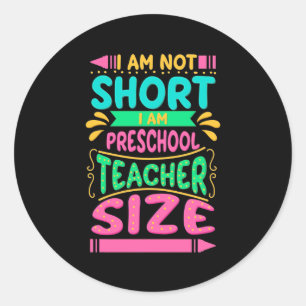 Sticker Rond Je Suis Préscolaire Taille De L'Enseignant