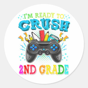 Sticker Rond Je suis prêt à écraser 2e année Ck à l'école Vidéo