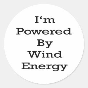 Sticker Rond Je suis propulsé par l'énergie éolienne