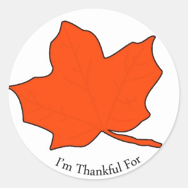 Sticker Rond Je suis reconnaissant pour (Devant)